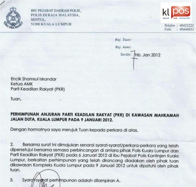 Surat Rasmi Bagi Pihak