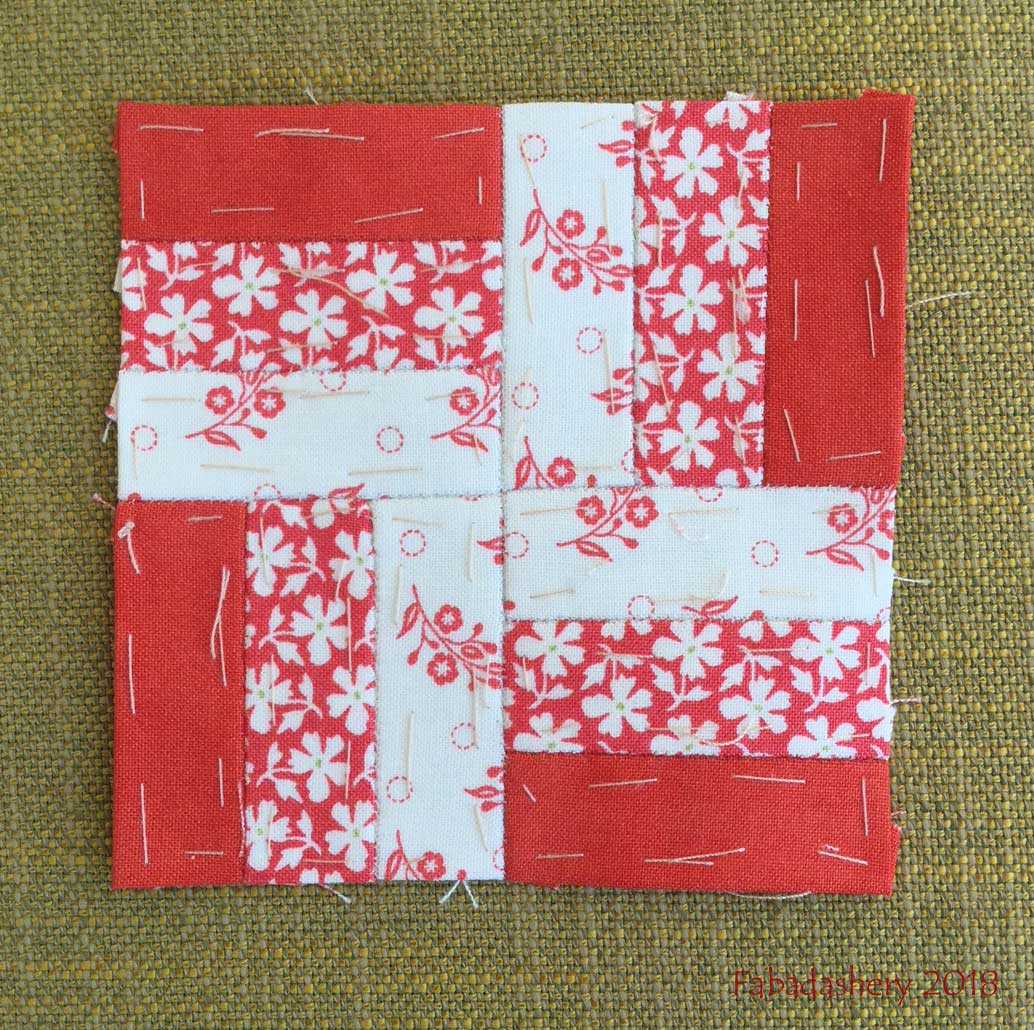 Fabadashery The Farmer's Wife Sampler Quilt (20's) Block 4 Basket Weave