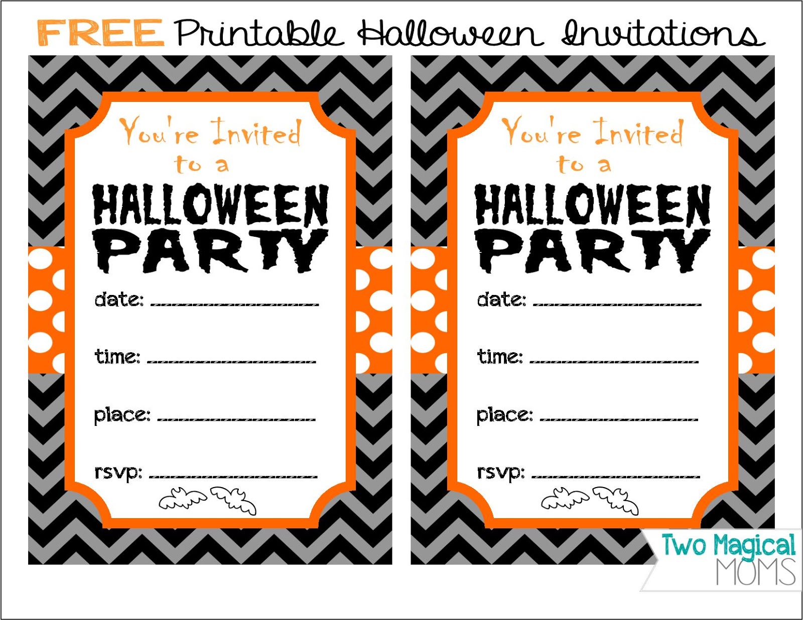 Two Magical Moms FREE Printable Halloween Invitations Two Magical Moms FREE Printable Halloween Invitations