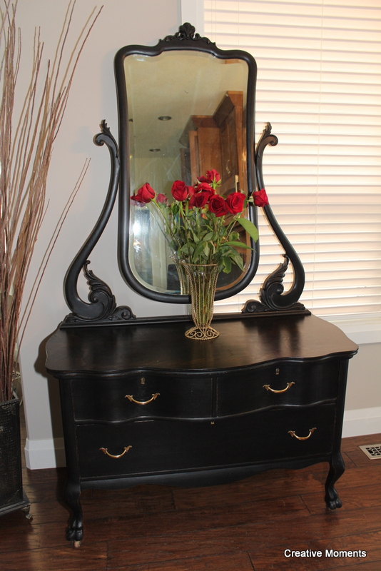 Classic Black Antique Dresser
