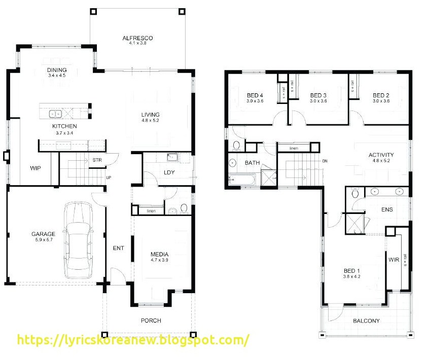 2 Storey Residential Floor Plan - floorplans.click