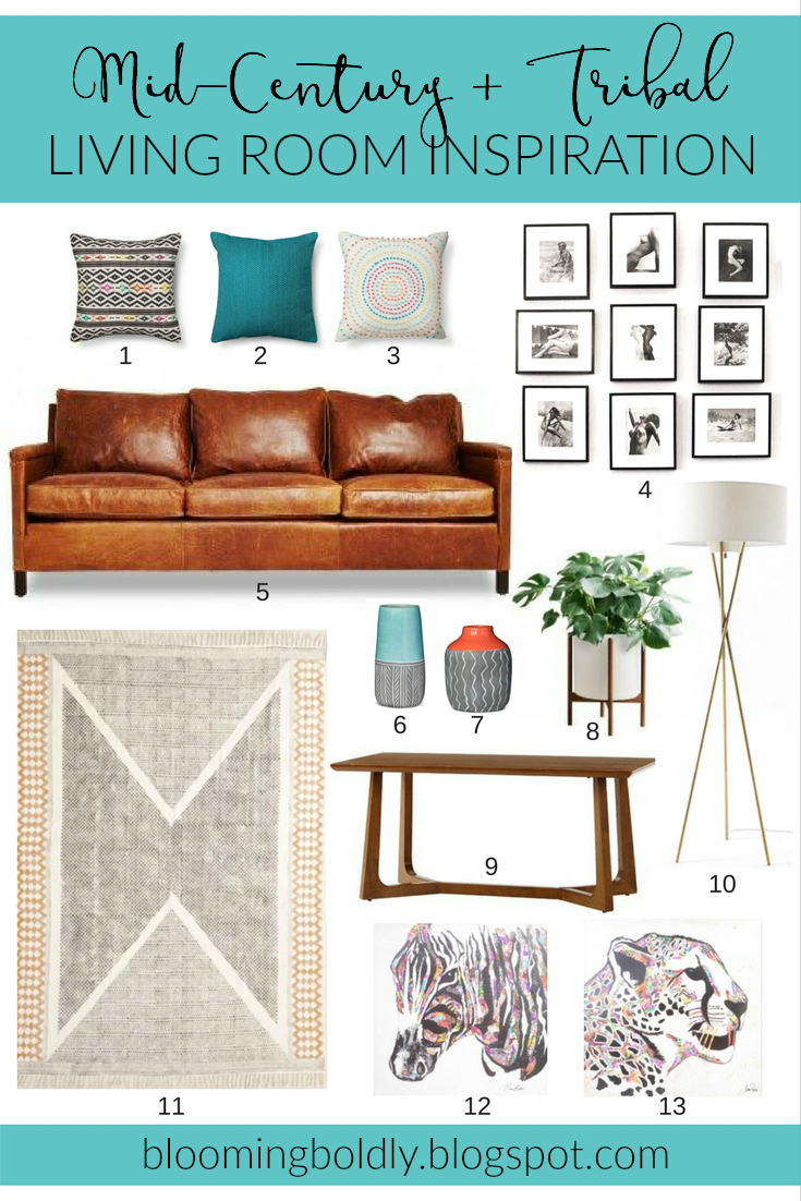 Rental Chic Mid Century Tribal Living Room Inspiration