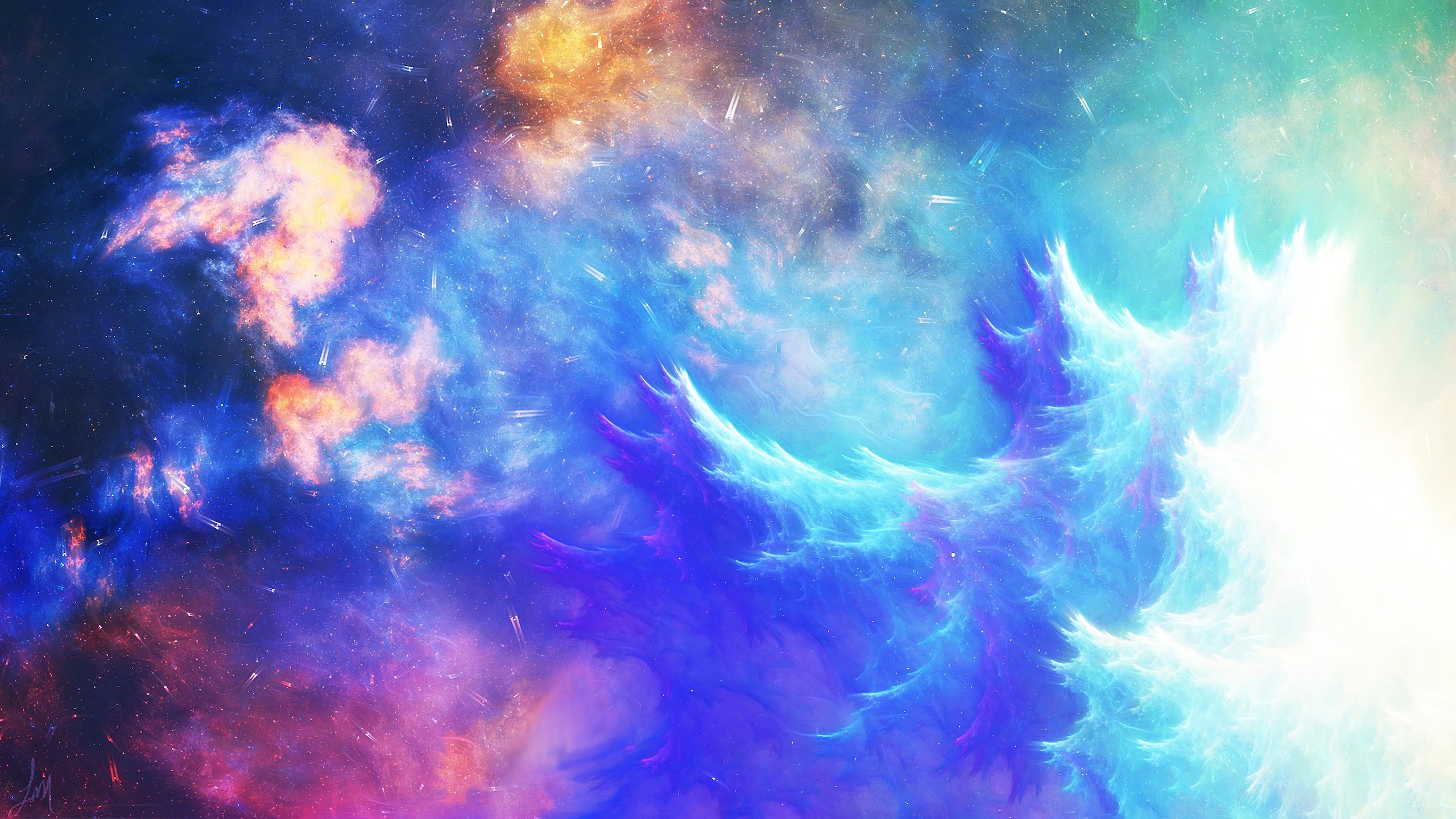 Space, Colorful, Waves, Abstract, 4K, #36 Wallpaper PC Desktop