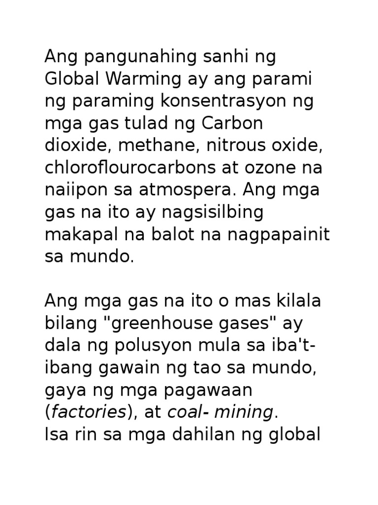 ano ang global warming - philippin news collections