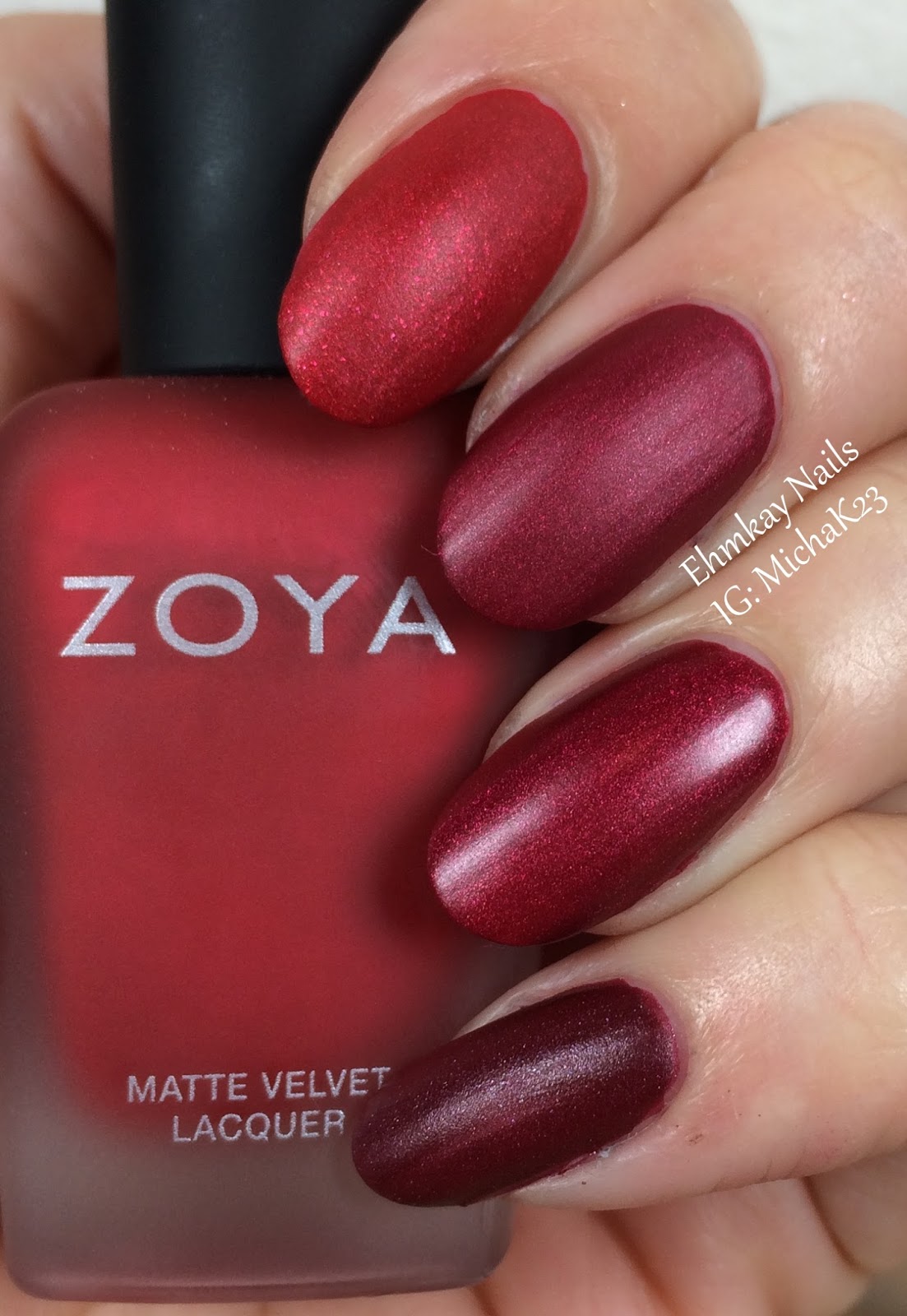 ehmkay nails: Zoya Holiday Matte Velvets Winter 2015 + HUGE Comparison Post!