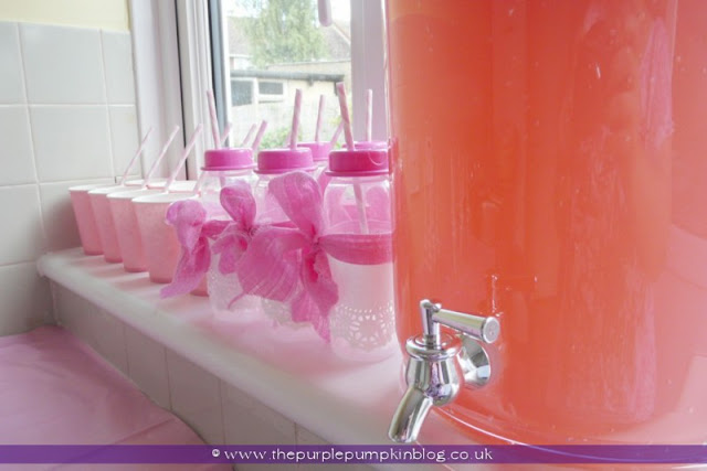 Pink Flavoured Lemonade for a Baby Shower at The Purple Pumpkin Blog