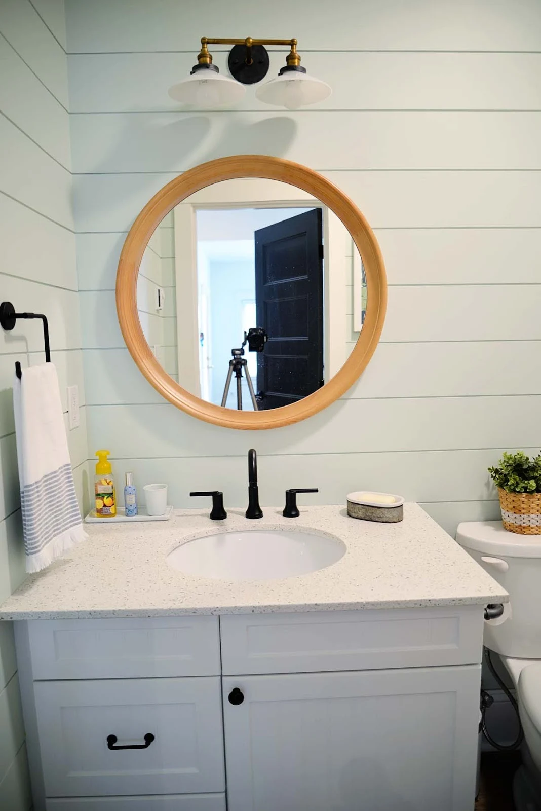 modern cottage cabin country bathroom, Delta Faucet Trinsic | Ramblingrenovators.ca