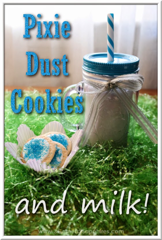 Blue pixie dust cookies and milk for a Disney Fairies family movie night! #ProtectPixieHollow #shop #cbias