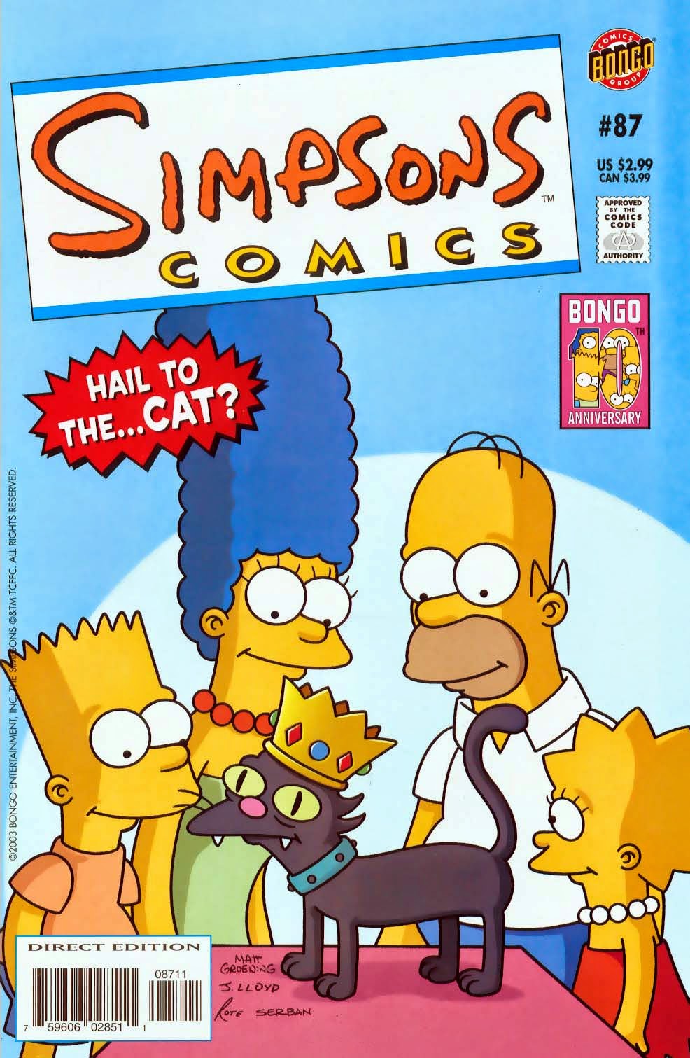 Tebeos de los Simpsons: La portada de Simpsons Comics 87 viajó en el tiempo