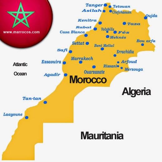 Карта марокко с городами на русском языке