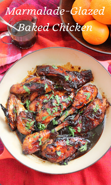 Food Lust People Love: A little bit sweet with a welcome sharp orange bite, this marmalade-glazed baked chicken tender on the inside and sticky and more-ish on the outside. You will be licking your fingers and eating the sauce with a spoon. 