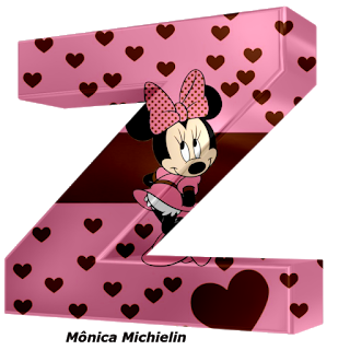 Alfabeto 3D Rosa con Minnie. Pink 3D Alphabet with Minnie.