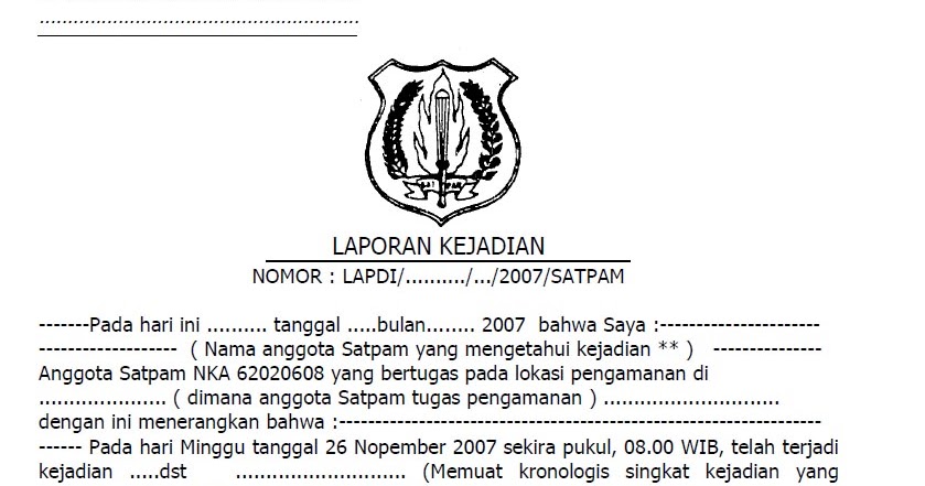 Laporan Kejadian Security Guru Galeri