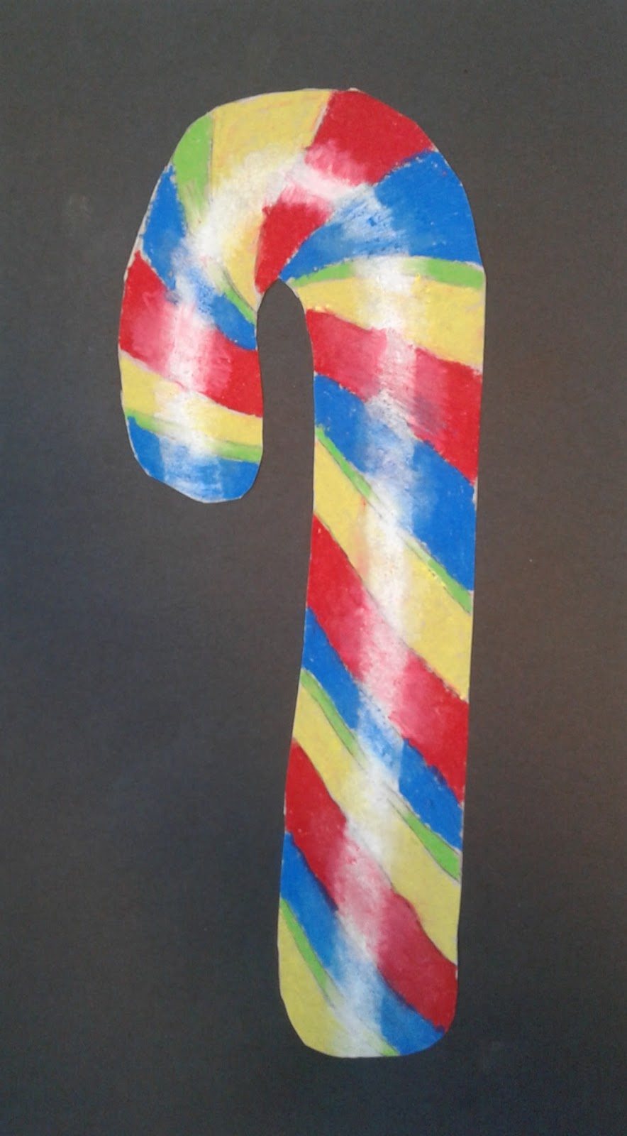 a faithful attempt Candy Canes in Oil Pastel
