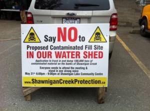 Shawnigan Lake Protest Sign