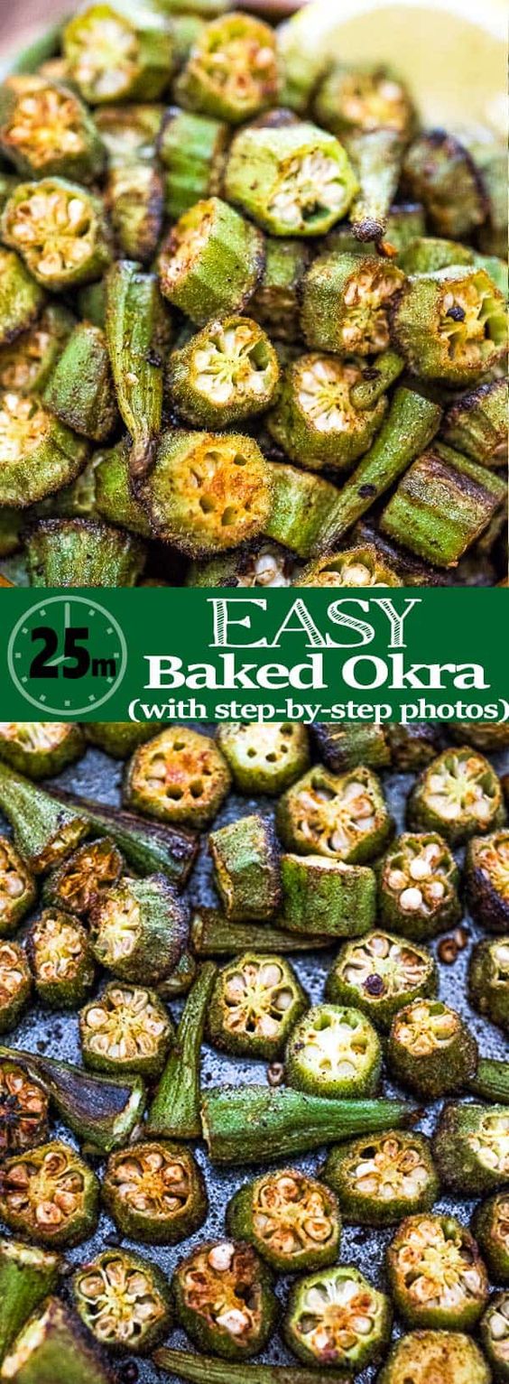 easy Baked Okra recipe vegan recipe box