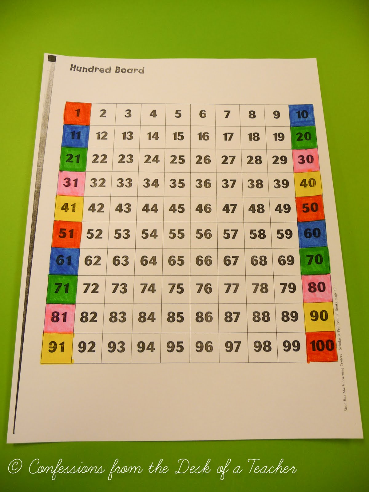 Confessions from the Desk of a Future Teacher: Colorful Number Grids