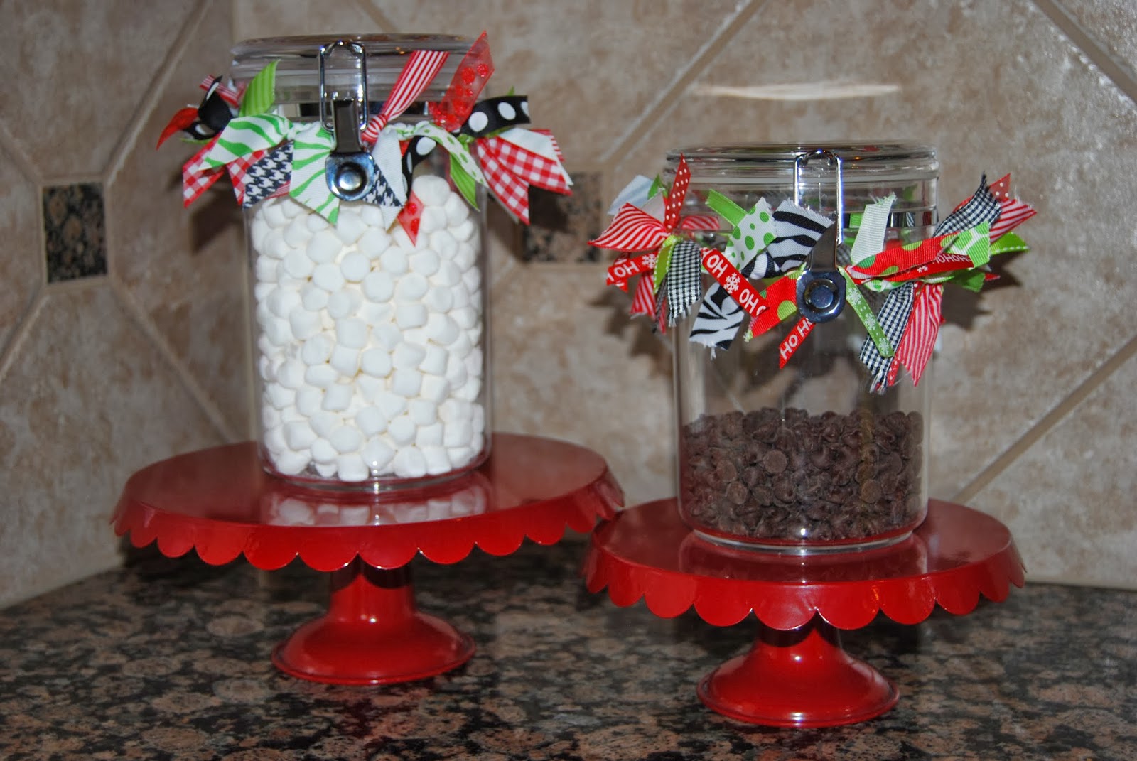 the chocolate zebra Christmas Canisters