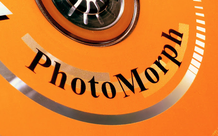 PhotoMorph installation CD in orange with silver and black design work