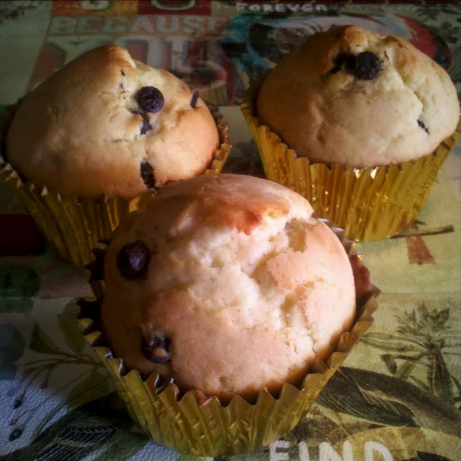 Recetas para engordar... Muffins con chips de chocolate