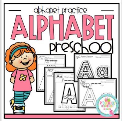Alphabet Practice for Preschool 5 Sets "No Prep" ~ Preschool Printables