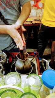 mixing the chocolate using batirol