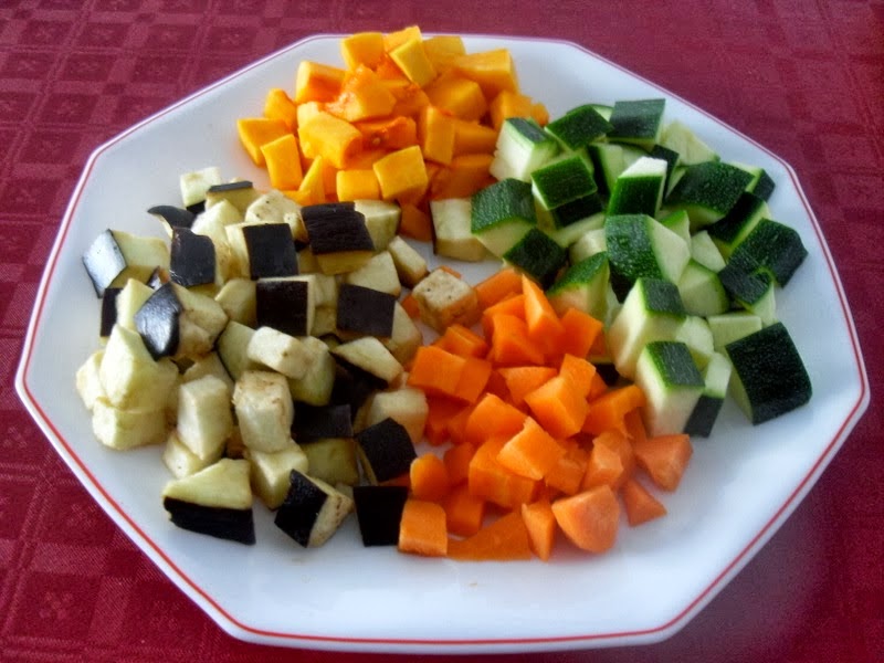 Verduras para el risotto.