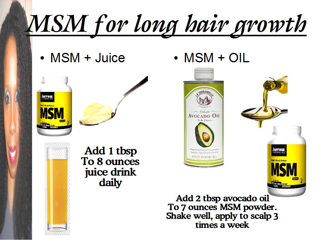 CoilyQueens™ MSM organic sulfur helps you grow hair longer, faster and stronger!