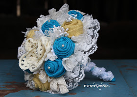 burlap bridal bouquet