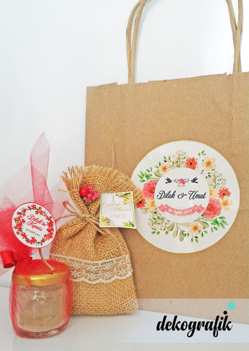 dekografik Karton çanta, kavanoz ve lavanta kesesi