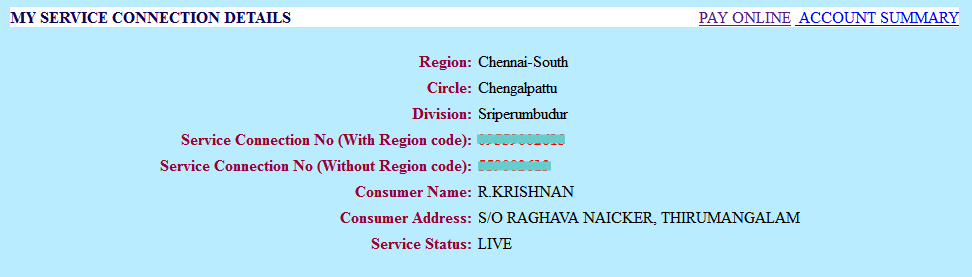 Check TNEB Reading Details & TANGEDCO Bill Status Online