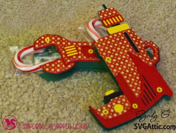 paper power drill and wrench made with bright Christmas paper