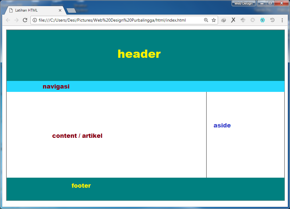 Tutorial Belajar HTML 15 Layout pada HTML  Design Purbalingga