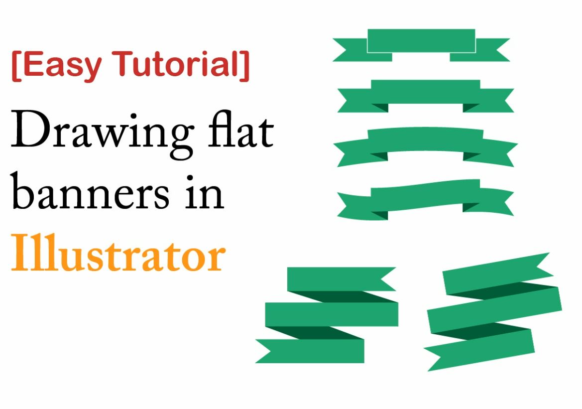 Drawing banners/ ribbons in illustrator (easy tutorial for beginners)