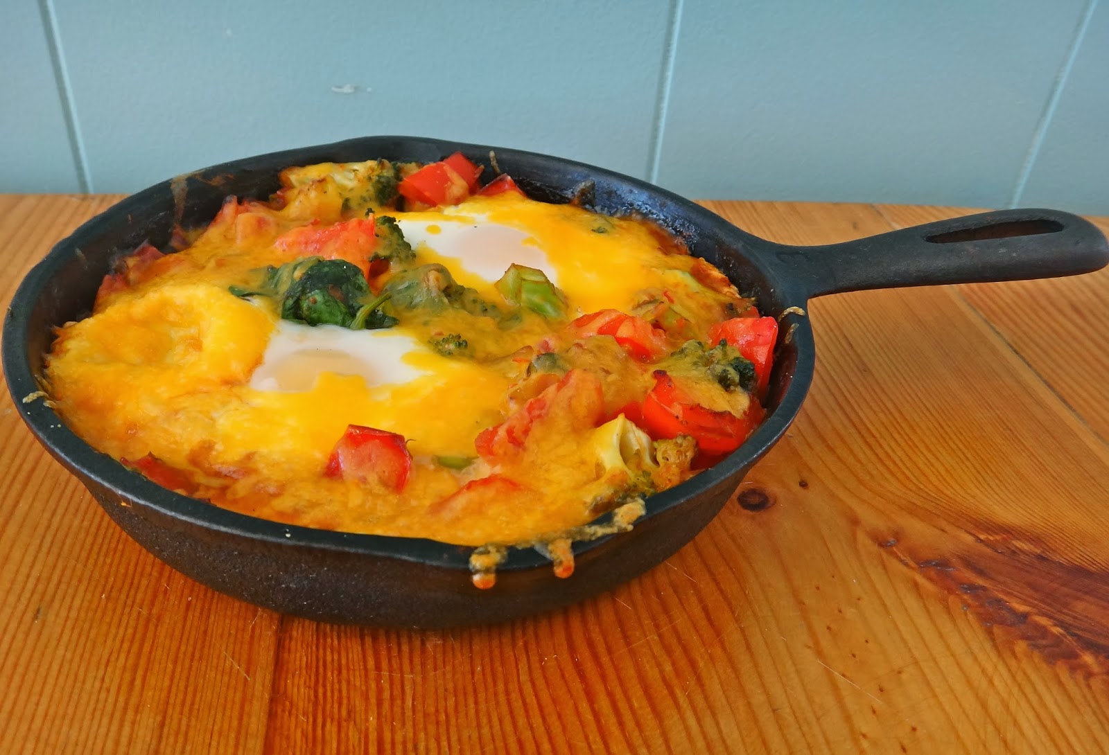 Salsa and Cheddar Baked Eggs