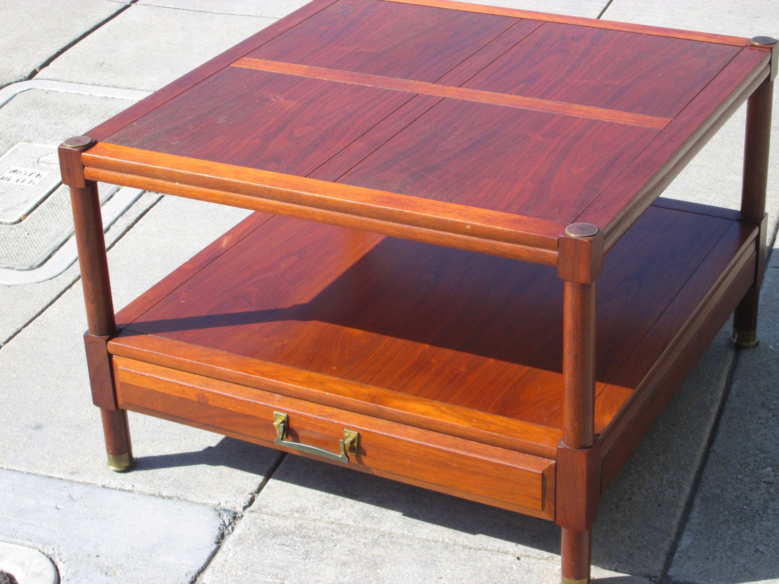 UHURU FURNITURE & COLLECTIBLES SOLD Modern Square Teak Coffee Table 85