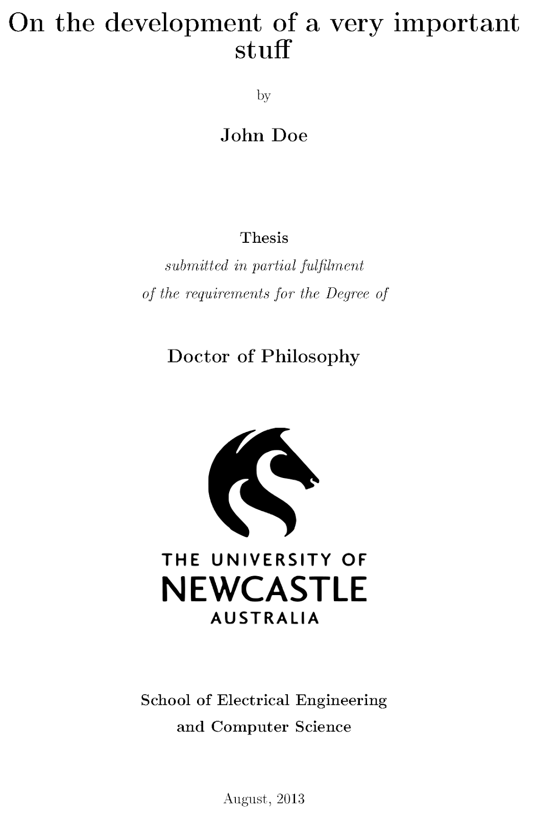Phd thesis cover page latex