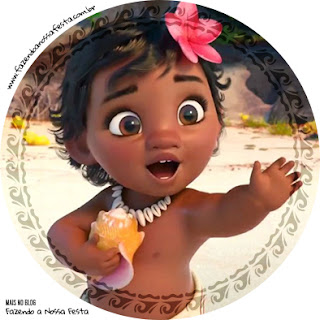 Moana Baby Cupcakes Toppers or Free Printable Candy Bar Labels.