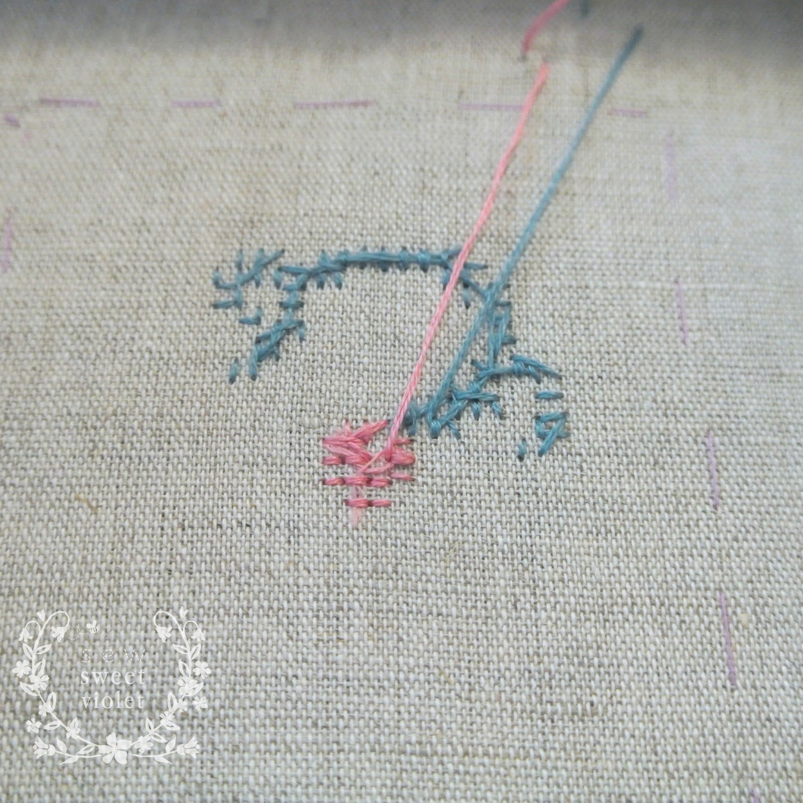 Sew Sweet Violet My first tutorial Cross stitching on linen