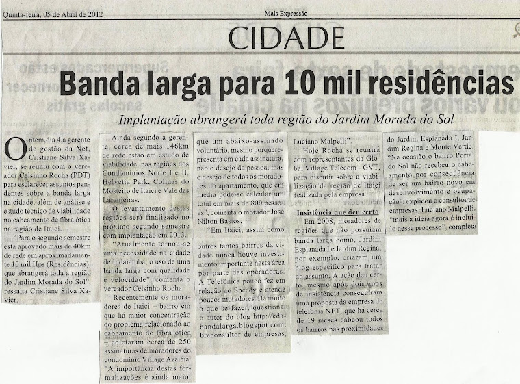Matéria Jornal Mais Expressão 05/04/2012