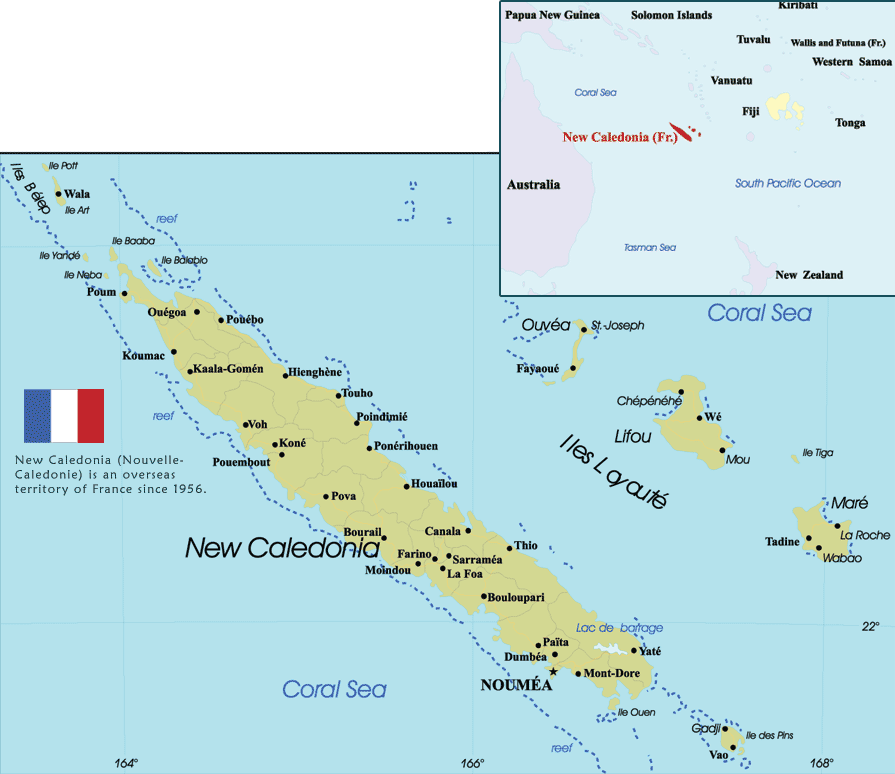 Mapas da Nova Caledônia | França