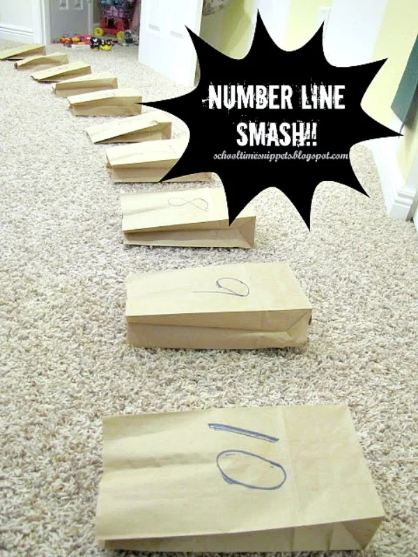stomp and smash number line activity