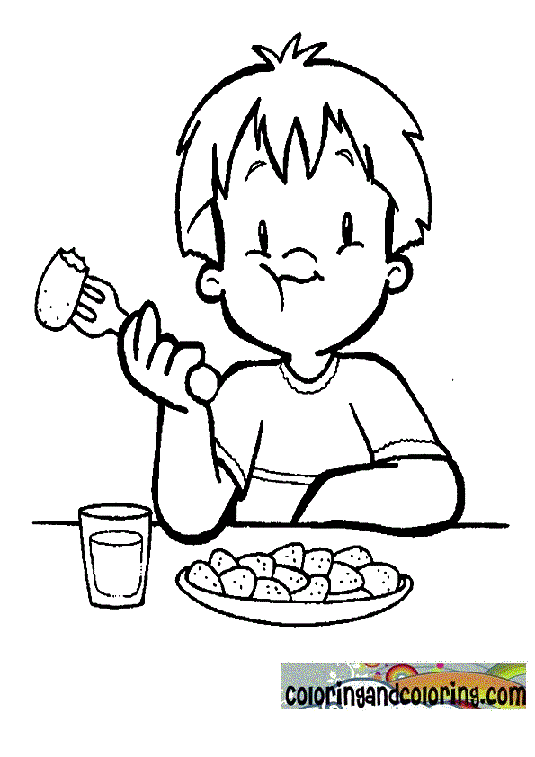Sketch Eating A Sandwich Coloring Pages