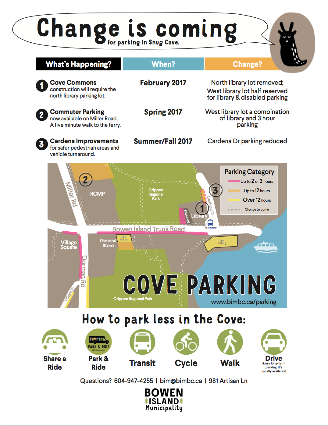Parking & Ferrying in Snug Cove, Bowen Island