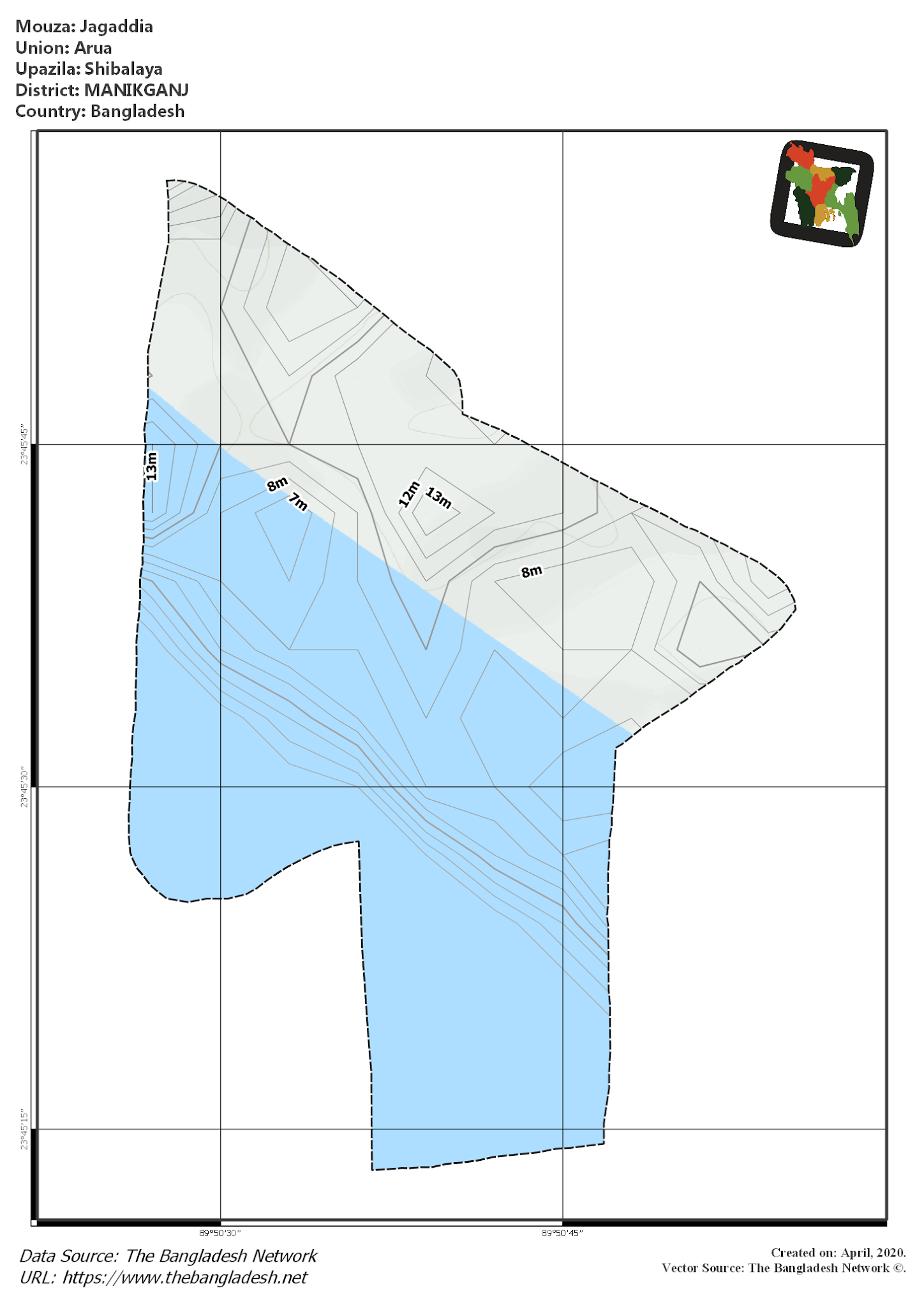 Map of Jagaddia Mouza of Shibalaya Upazila, MANIKGANJ Map of Jagaddia Mouza of Shibalaya Upazila, MANIKGANJ, Bangladesh.