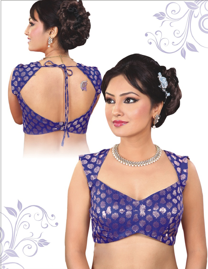 Saree blouse neck designs front and back latest