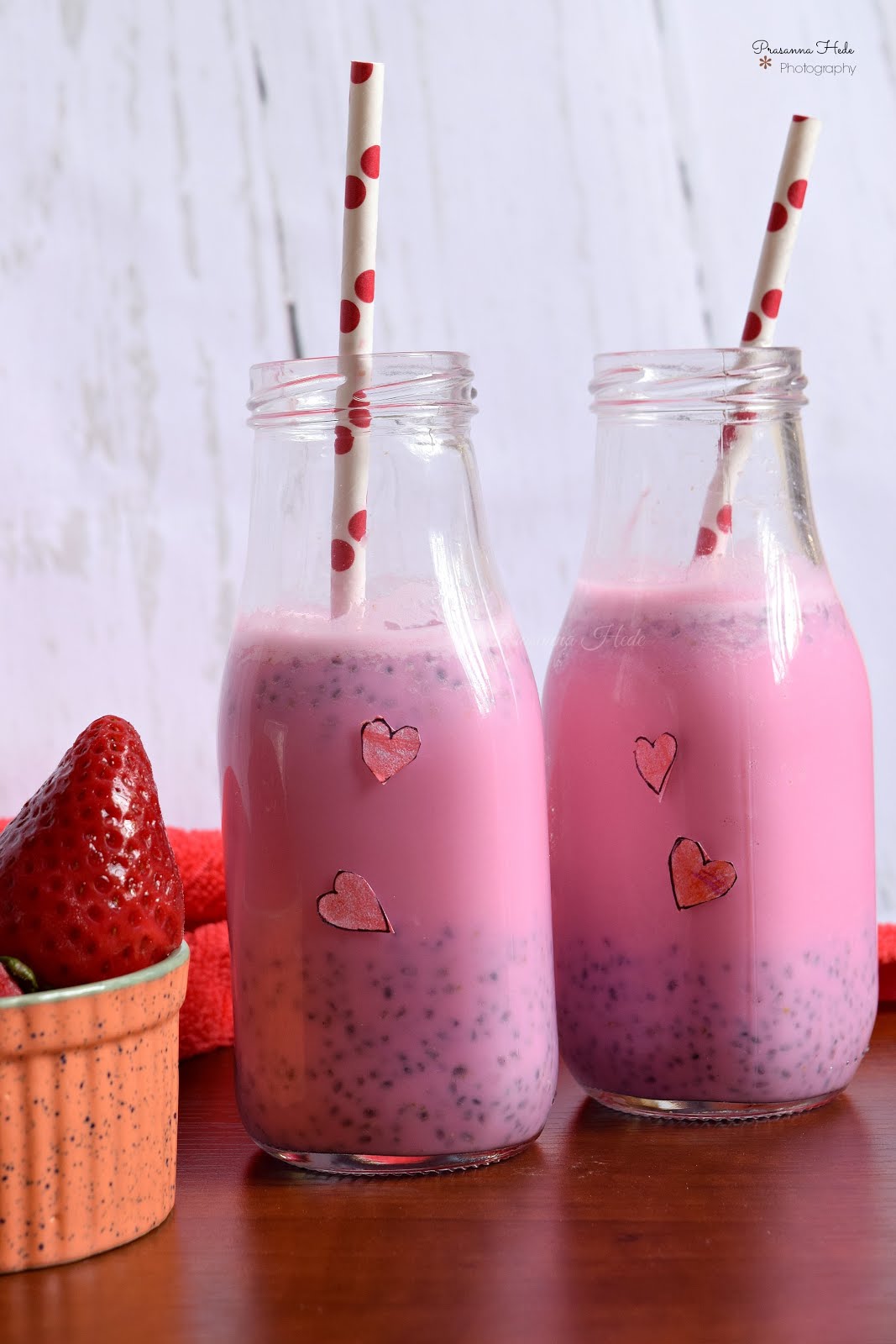 Strawberry Almond Milk Breakfast Smoothie(Love Potion Valentine's Special) Savory Bites