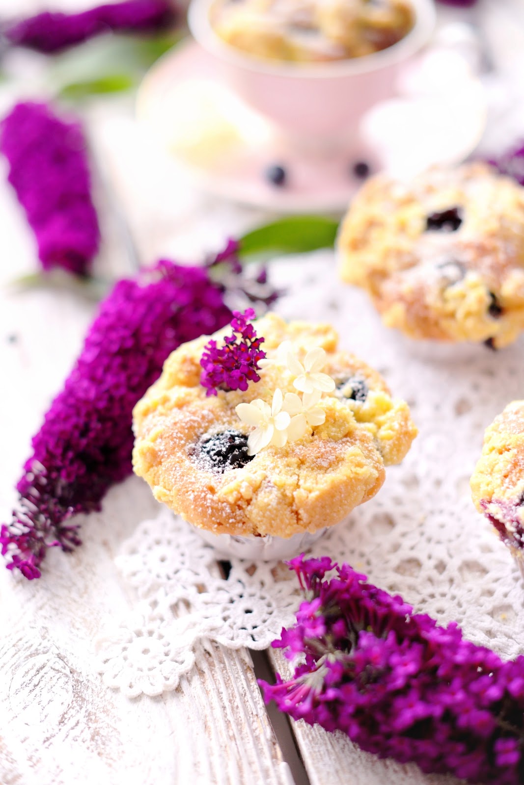 Kessy&amp;#39;s Pink Sugar: Heidelbeer Vanille Muffins mit Streuseln