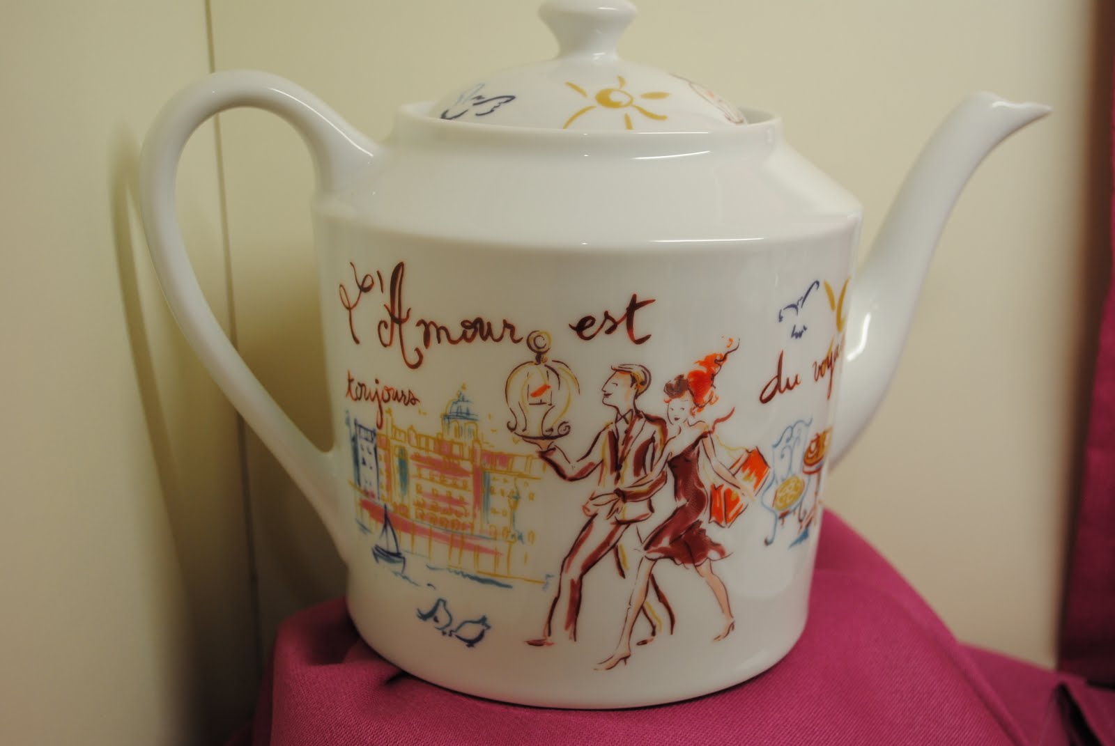 Cafetière émaillée Geneviève Lethu - Collection Marguerite 1998