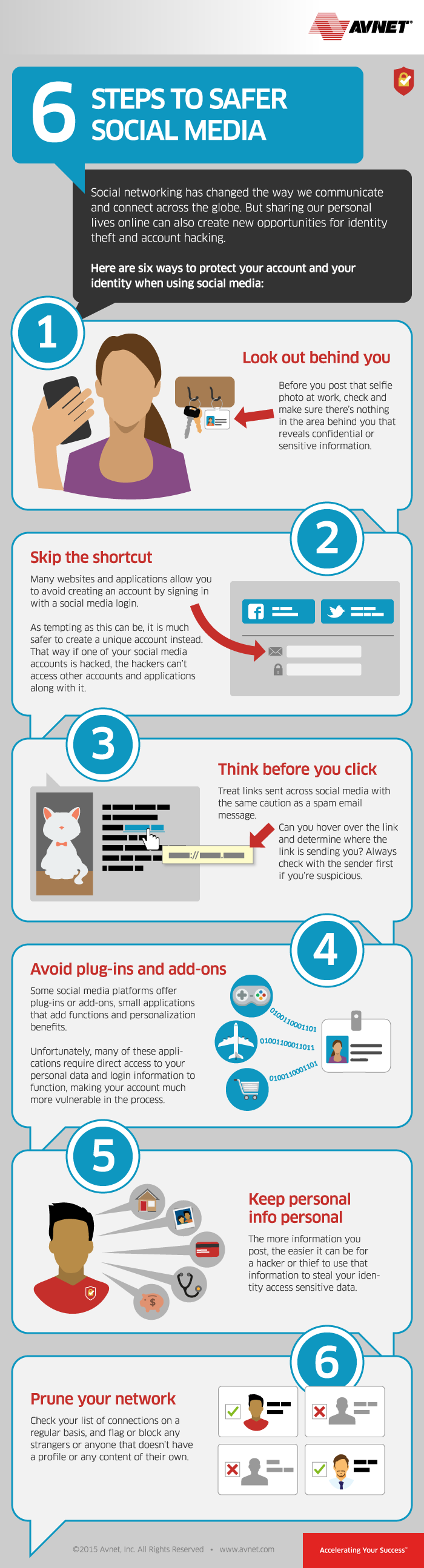Social Media and Internet Safety Tips: 6 Steps to Safer #SocialMedia - #infographic